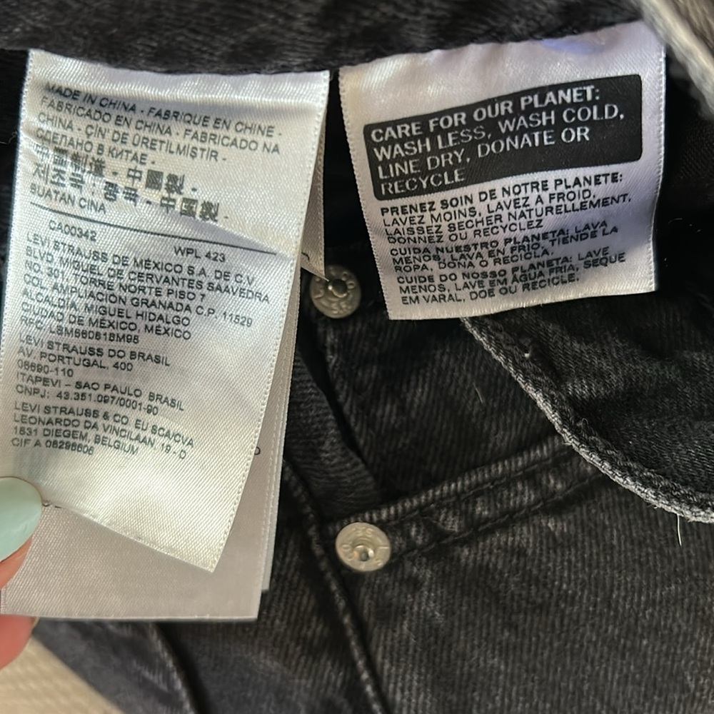Levi’s High Loose Jeans in Grey/Black Size 24 - Picture 7 of 8